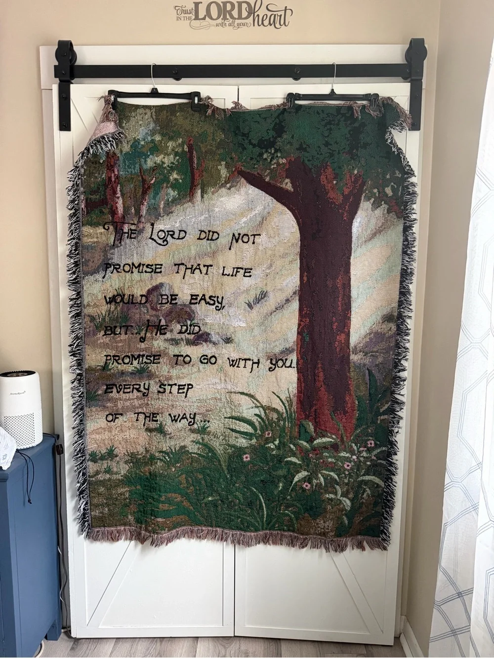 Inspirational Tree 46x61” Wall Tapestry - Green and Brown